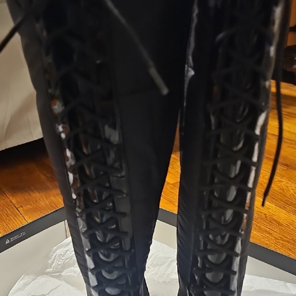INC International Concepts Black Lace-Up Boots
